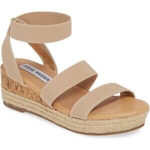 Steve‎ Madden Kids' Jbandi Espadrille Wedge Sandal, J Bandi, Natural Size 4